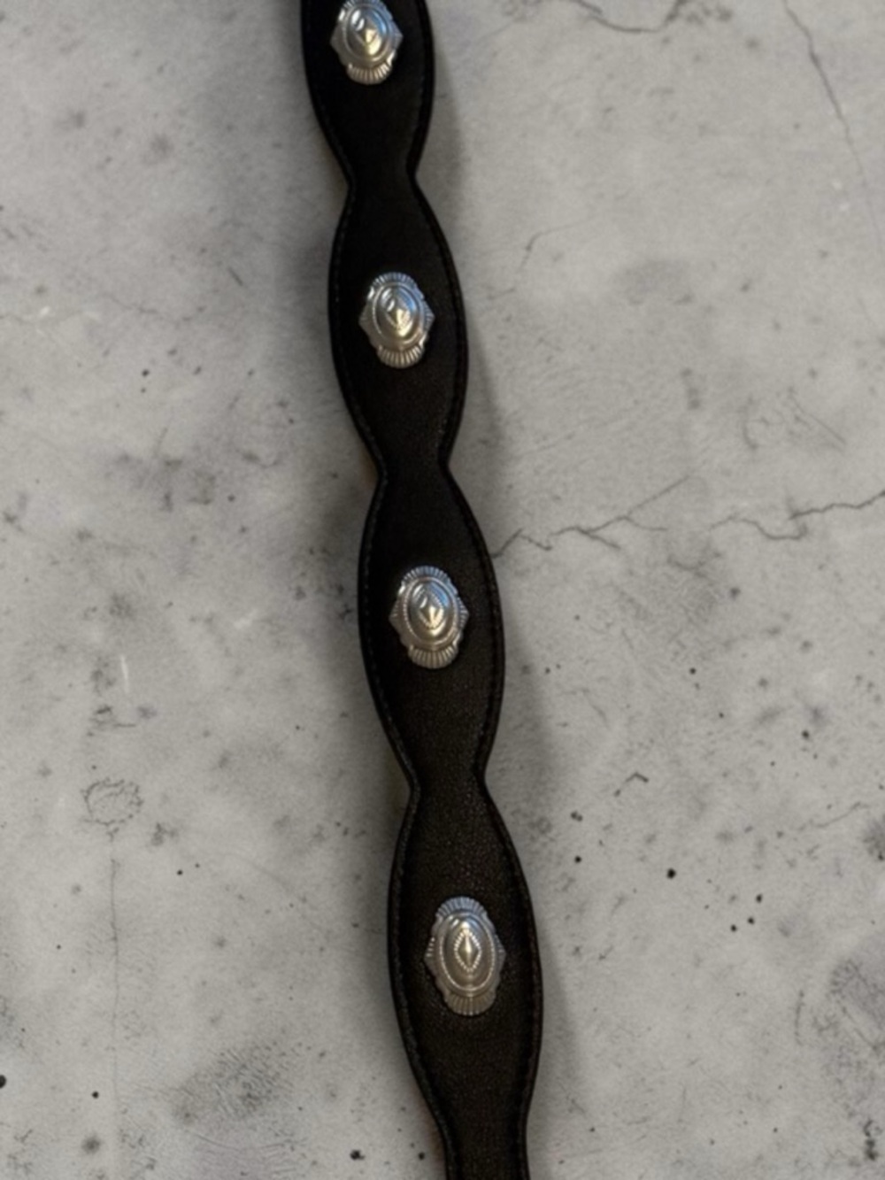 Indigo Black Leather Decorative Concho Belt